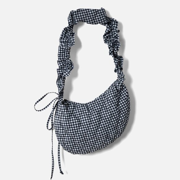 Damson Madder Handbags - ISO Damson Madder Ruched Kidney Bag in Gingham